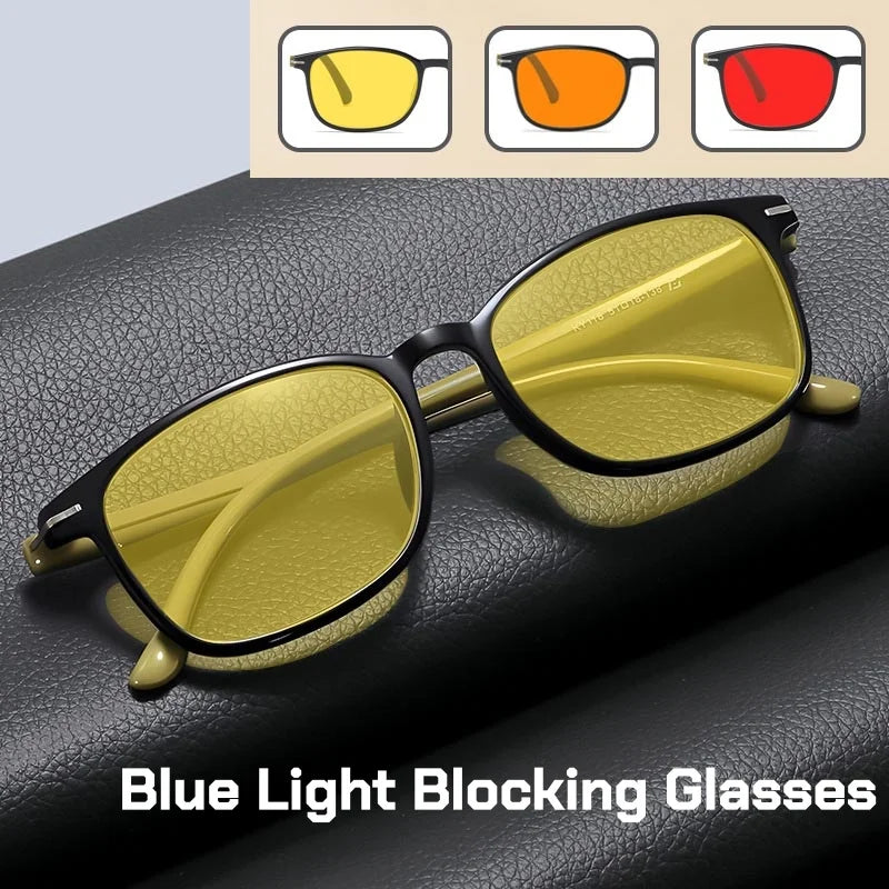 Fashionable Color Blocking Night Vision Blue Light Blocking Glasses Orange or Red Lenses for Computer Gaming Protective Eyewear by FLIPSTYLEZLLC