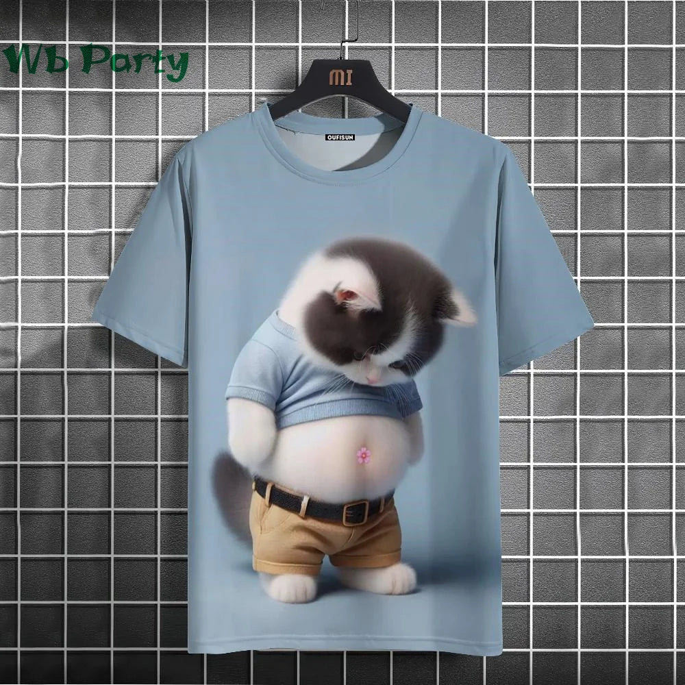 Cat Print shirts - Y2K Graphic T-Shirt by FitiqueFit