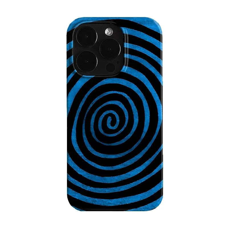 Black Blue Rotating Thread Art Niche Creative Cute Phone Case For iPhone 17 16 15 14 13 12 11 Pro XS Max XR 7 8 Plus MINI Cover by FLIPSTYLEZLLC
