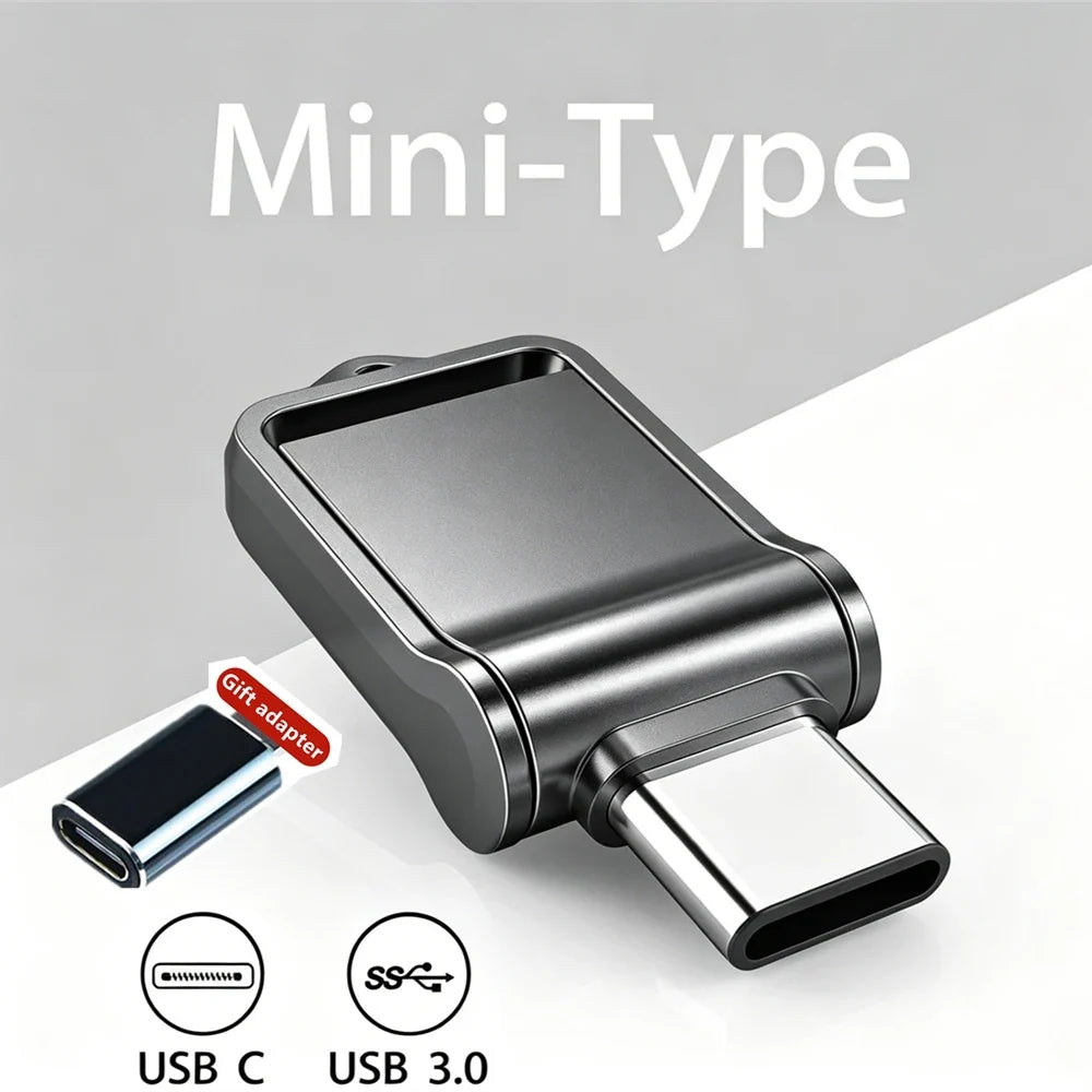 Mini 512GB OTG USB Flash Drive USB 3.0 Type C For iPhone iPad 32G 128GB 256GB Pendrive Samsung Android Laptop Memory Phone Stick by FLIPSTYLEZLLC