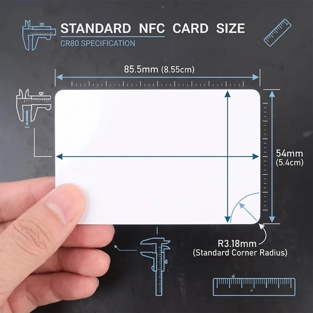 2-50PCS NFC216 NFC215 NFC213 Ntag 213 Chip TAG ISO14443A RFID PVC White Cards For all NFC Android IOS Phone Blank PVC Keycard by FLIPSTYLEZLLC