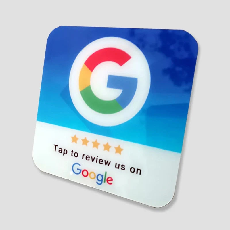 Custom Printing Acrylic NFC Table Stands NFC Plate for Google Reviews by FLIPSTYLEZLLC