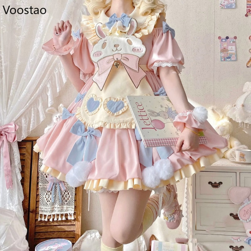 Sweet Lolita Bunny Party Dress by Kore Kawaii
