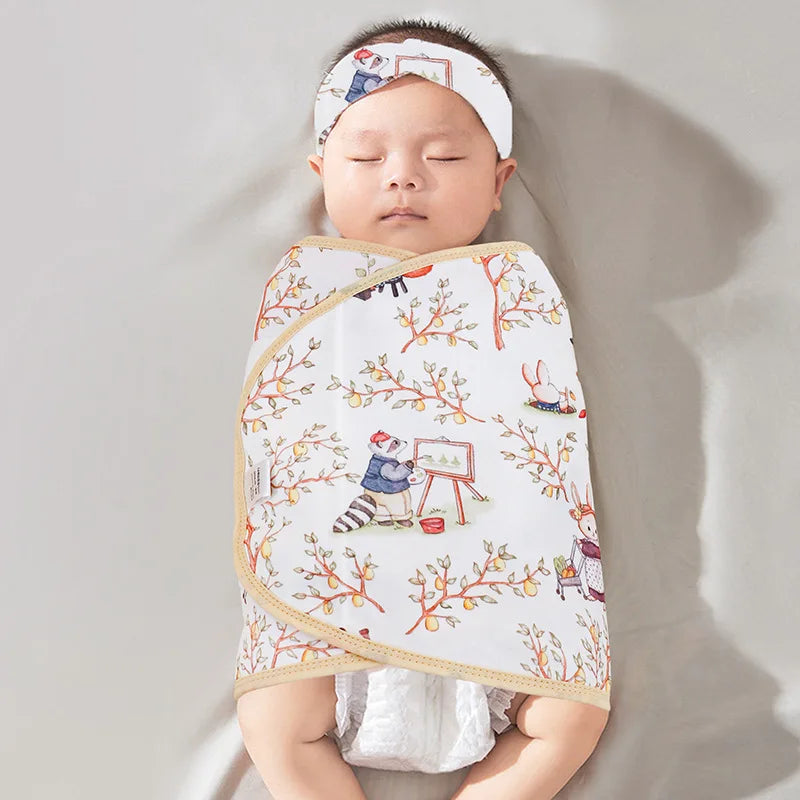 Cotton Baby Swaddle Anti-shock Sleeping Blanket Summer Thin Swaddling Wrap for Newborn Baby Sleeping Bag Bedding Items by FLIPSTYLEZLLC