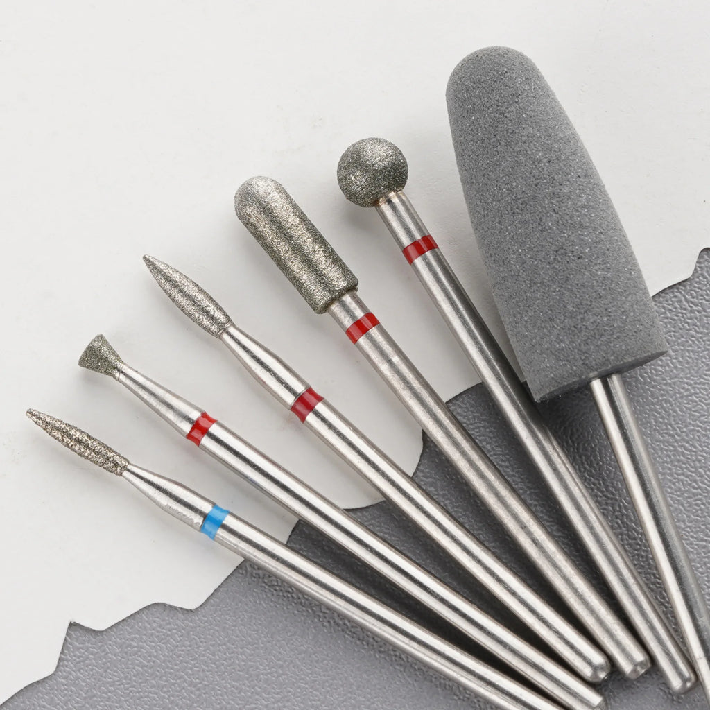 6pcs/set Diamond Sand Nail Files Drill Cuticle Polishing Bit Nail Grinding Head Electric Manicure Set for Removing Acrylic by AliExpress