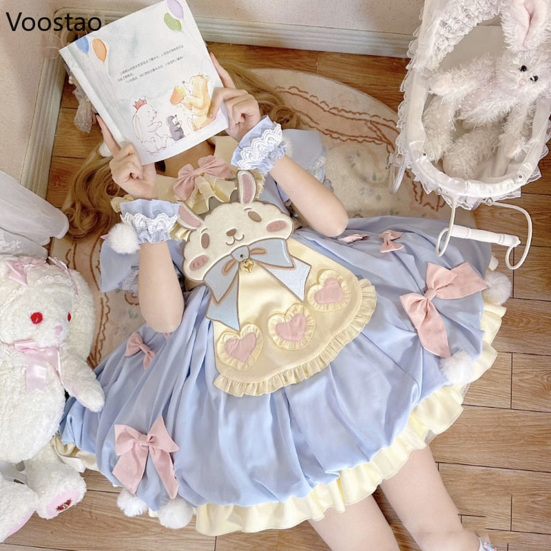 Sweet Lolita Bunny Party Dress by Kore Kawaii