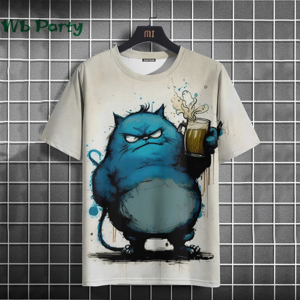 Cat Print shirts - Y2K Graphic T-Shirt by FitiqueFit