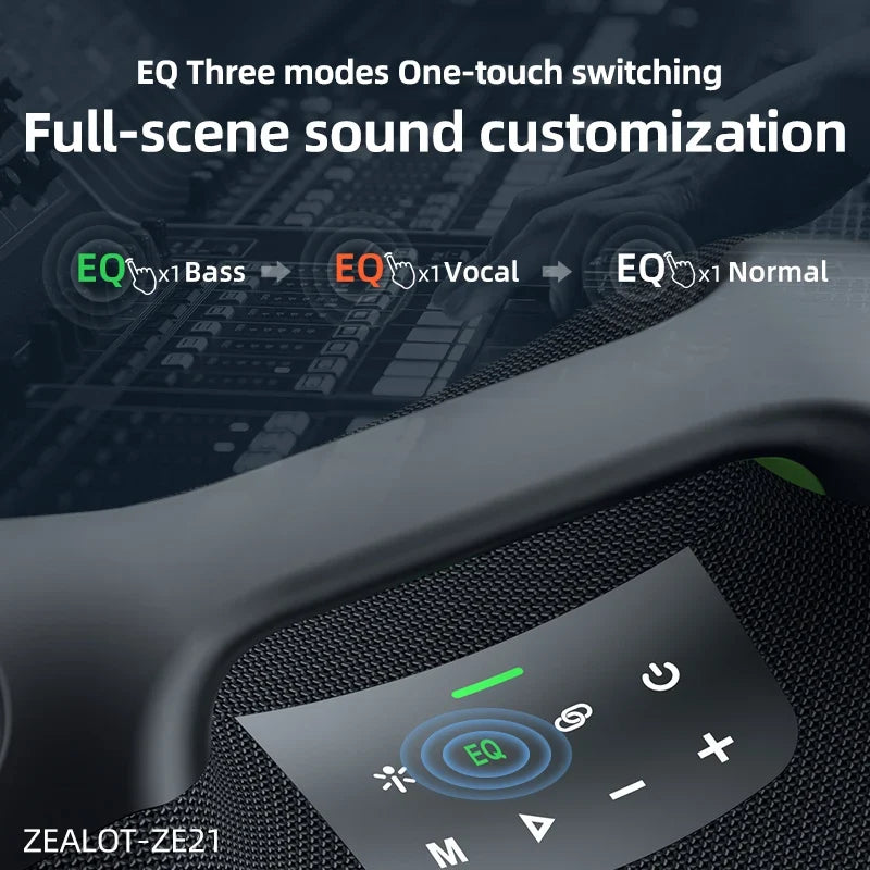 ZEALOT-ZE21 250W Big Power Wireless TWS Subwoofer Bluetooth Speaker High Volume Waterproof Portable Mobile Power HIFI Sound by FLIPSTYLEZLLC