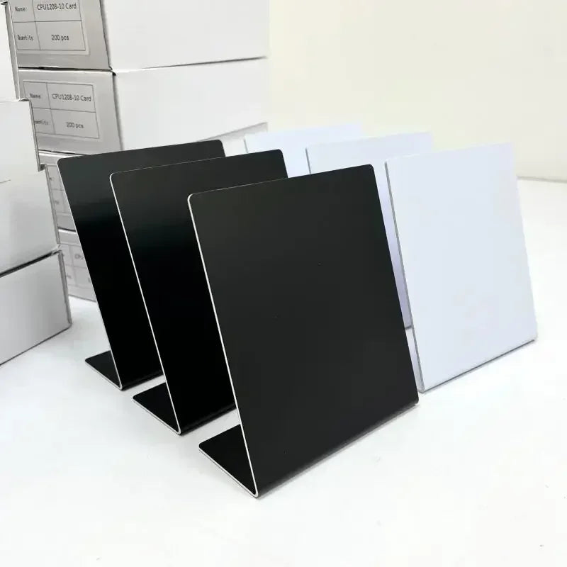 NFC White Black Blank Pattern 13.56MHz NFC215 chip 504Bytes Patternless Social media RFID NFC Google Review stand display by FLIPSTYLEZLLC