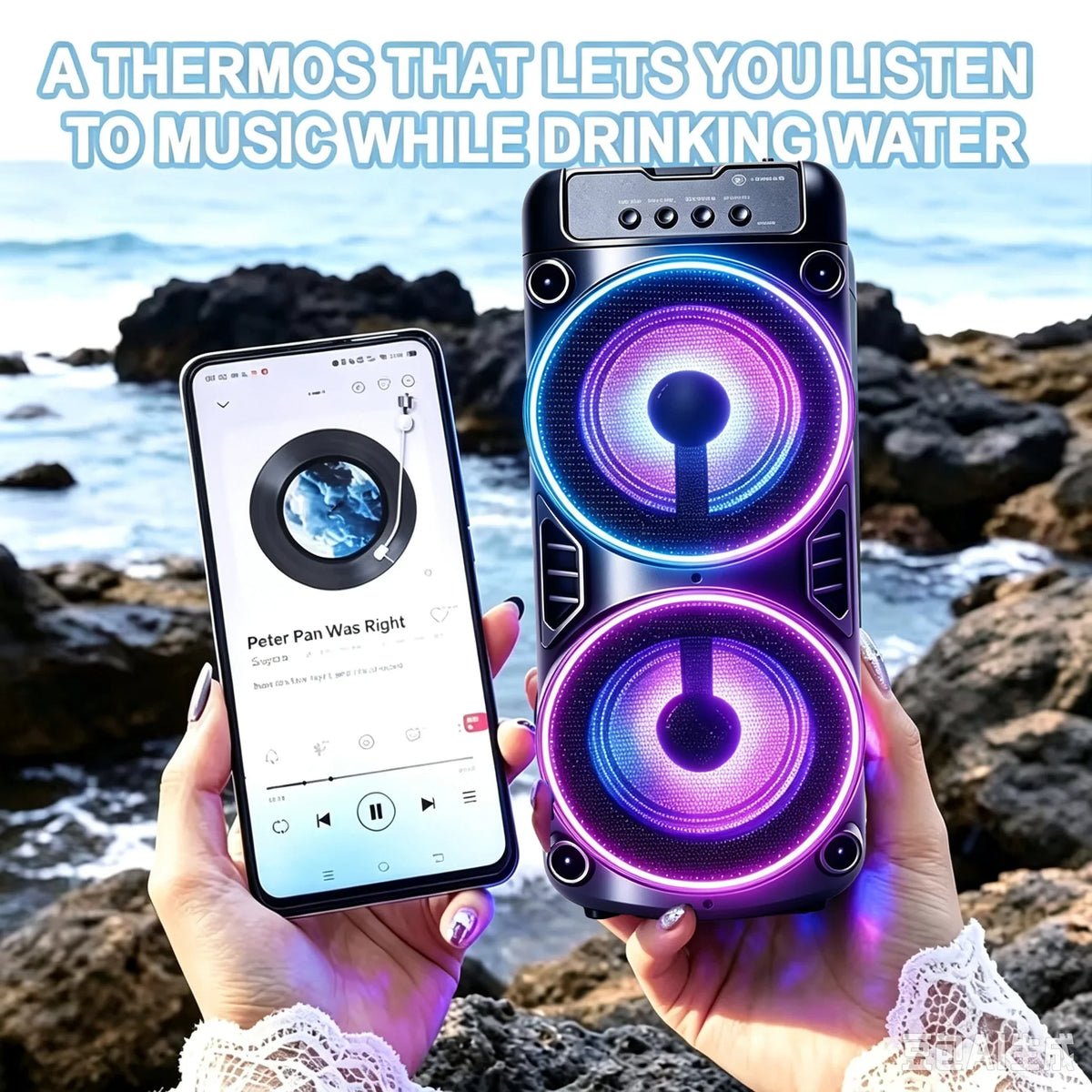 Professional Large Bluetooth Speaker with Microphone, Portable Design, Featuring JBL Subwoofer Party Box, LED Lights, Compatible with BT/USB/TF/AUX/FM/TWS/MIC/EQ Functions, Professional Karaoke. Ideal Gift for Birthdays, Chri by FLIPSTYLEZLLC