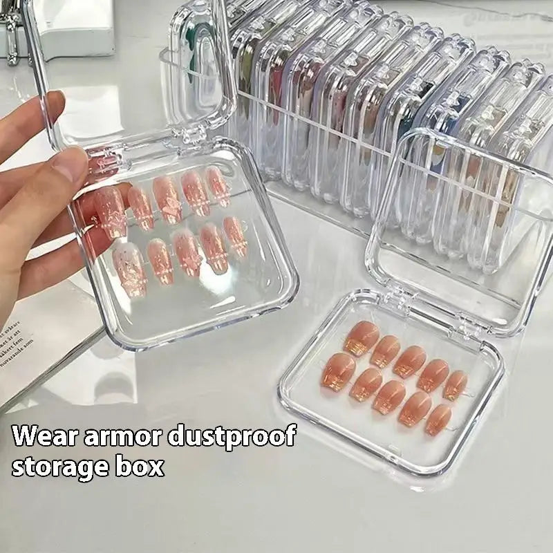 Hot！10/20PCS Press-On Nail Storage Acrylic Boxes Transparent Clear Nail Boxes Jewelry Storage Tool Accessories by FLIPSTYLEZLLC