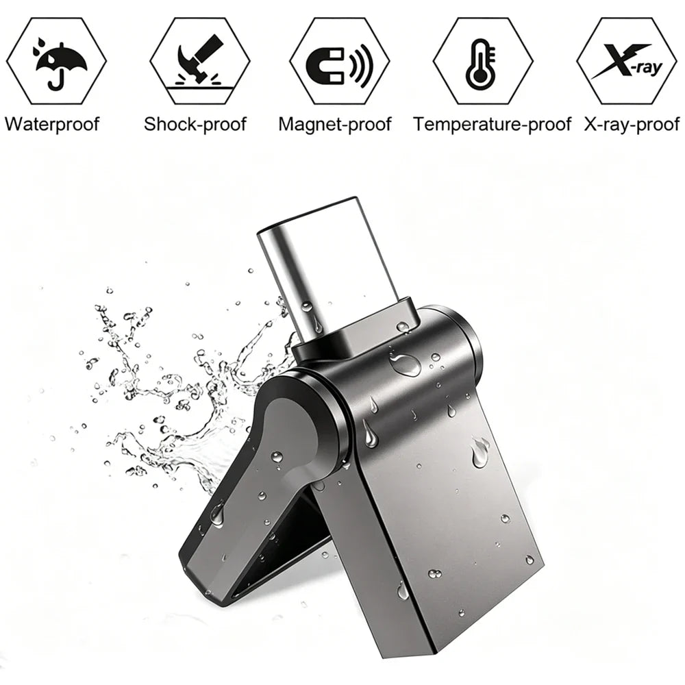 Mini 512GB OTG USB Flash Drive USB 3.0 Type C For iPhone iPad 32G 128GB 256GB Pendrive Samsung Android Laptop Memory Phone Stick by FLIPSTYLEZLLC