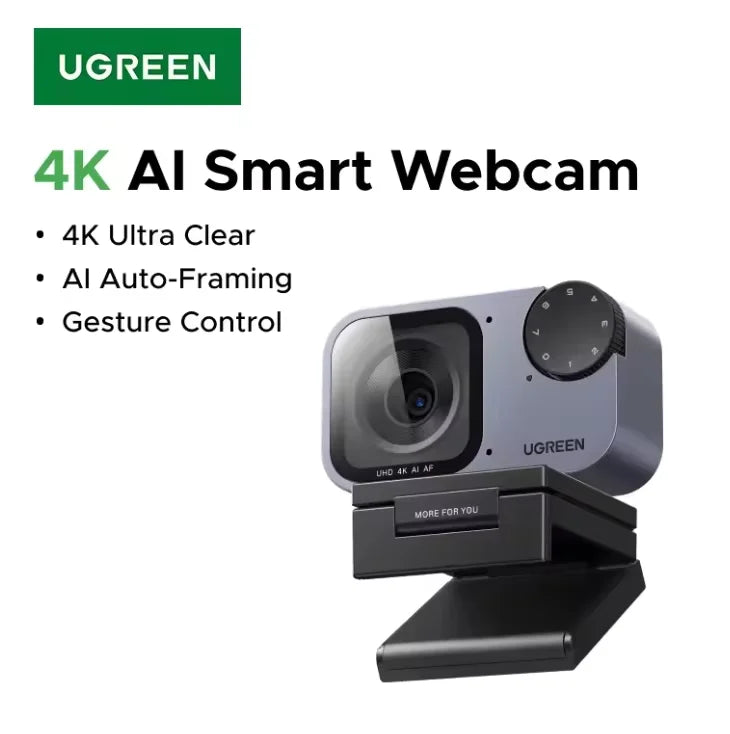 UGREEN FineCam Pro AI Smart PC 4K Webcam Auto Framing PDAF Focu Gesture Control AI Noise-Canceling Mic for Streaming Camera by FLIPSTYLEZLLC