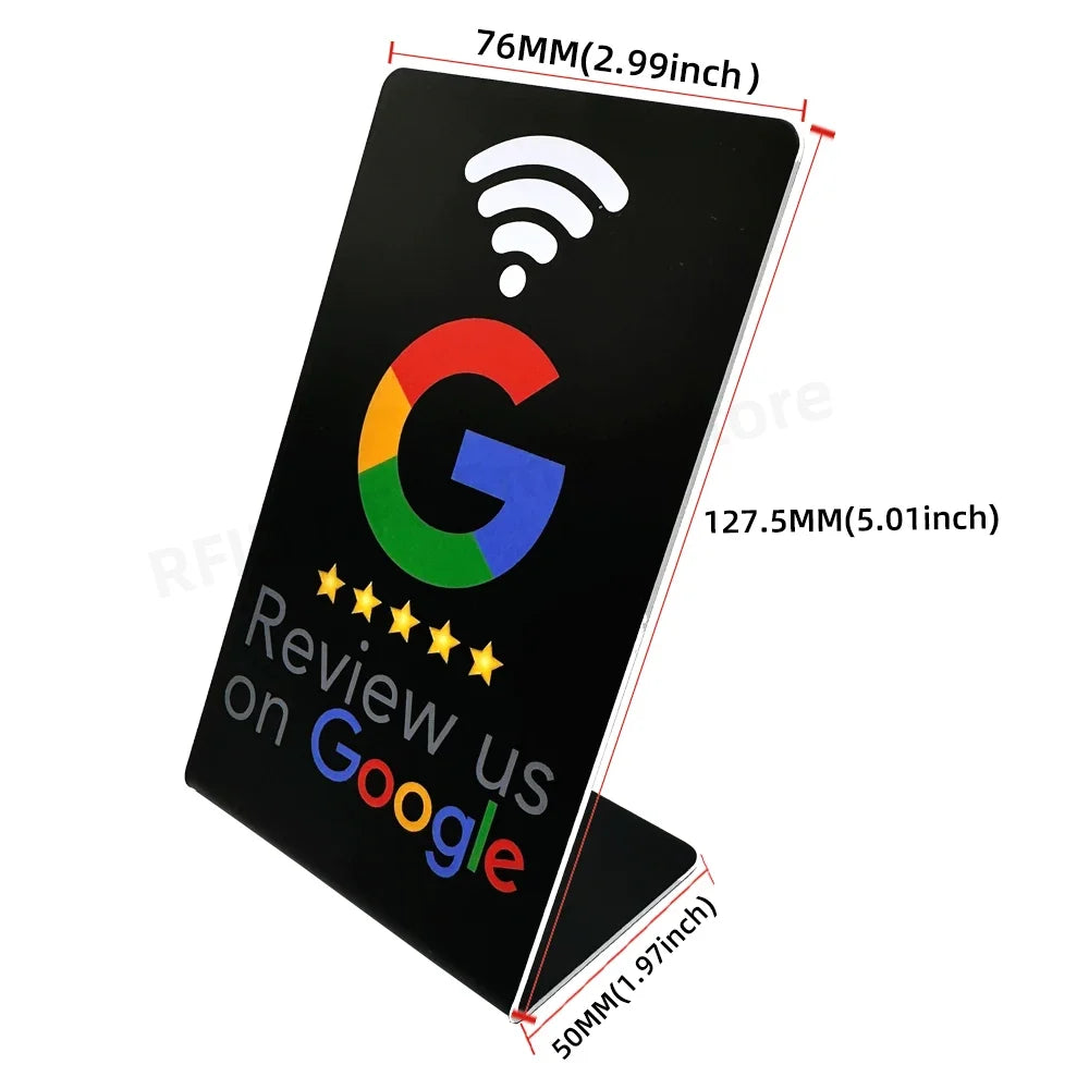NFC Stand 13.56MHz Programmable Google Reviews NFC Stand Table NT/AG215 504 Bytes Google Review Display NFC Card Reviews Stand by FLIPSTYLEZLLC