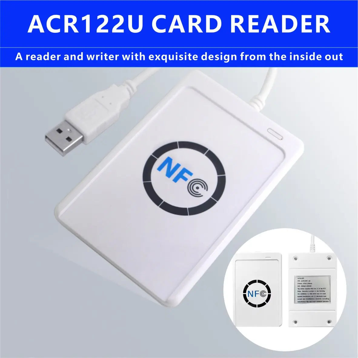 ACR122U RFID IC Smart Card Reader Contactless Writer Copier Duplicator Writable Clone NFC USB S50 13.56mhz M1 Card Copier by FLIPSTYLEZLLC