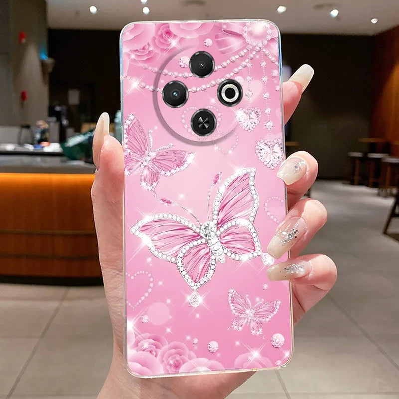 For Tecno Spark 30C Case kl5 kl5n Aesthetic Butterfly Flower Clear Soft Silicone Back Cover Techno Spark 30C Phone Case k15 k15n by FLIPSTYLEZLLC