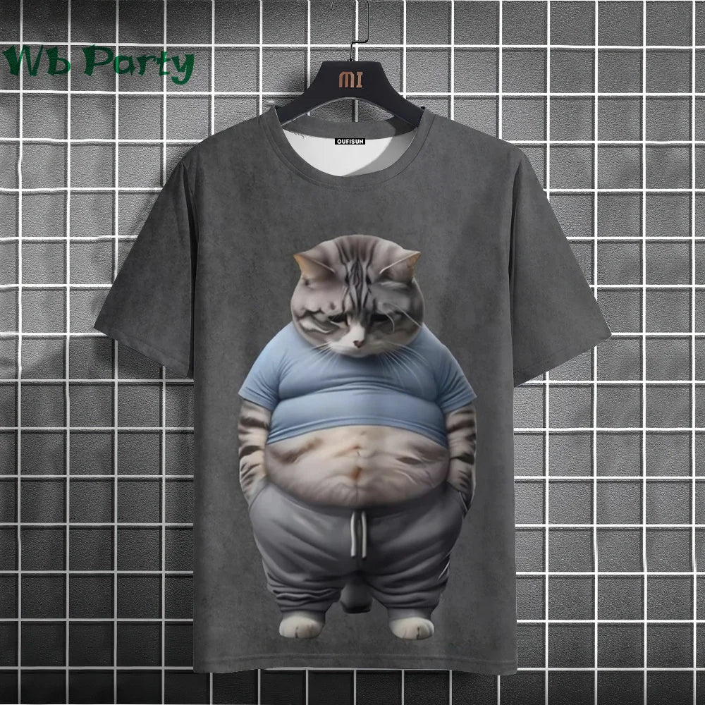 Cat Print shirts - Y2K Graphic T-Shirt by FitiqueFit