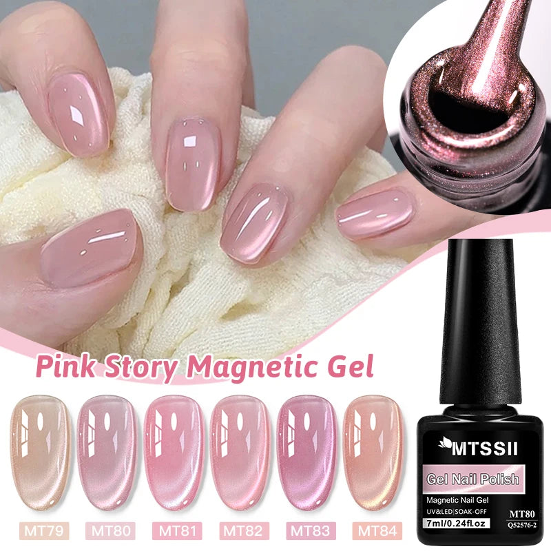 Pink Story Cat Magnetic Gel Nail Polish Nude Pink Gold Light Semi Permanent UV Gel Varnish Soak Off Nail Supplies Manicure DIY by AliExpress