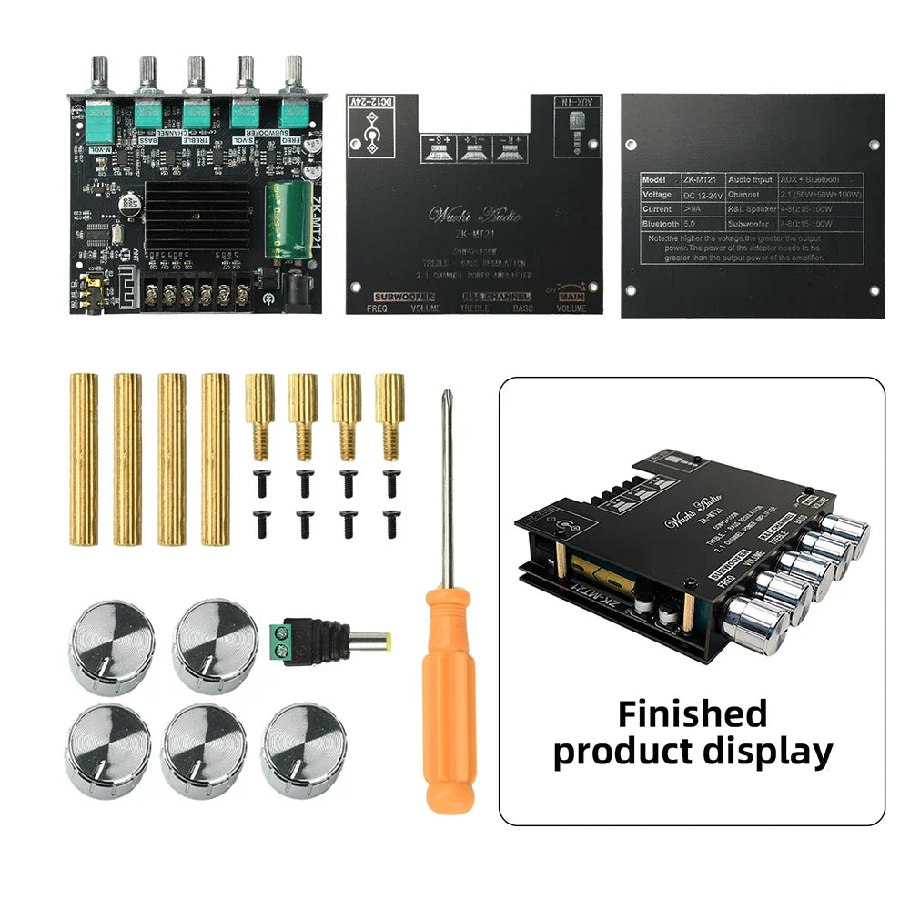2.1 Channel BL Digital Power Amplifier Module with Subwoofer Output High Low Bass Adjustment 100W+50W+50W High Fidelity Bluetooth 5.0 Audio Board by FLIPSTYLEZLLC