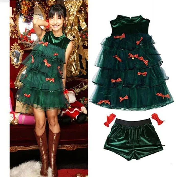 Christmas Tree Party Dress by Kore Kawaii