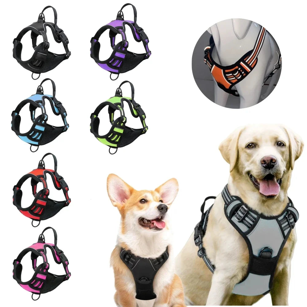 No Pull Dog Harness Large Dog Harnesses Heavy Duty Reflective Easy Control Handle for Large Dog Walking Medium Dogs Pet Supplies by FLIPSTYLEZLLC