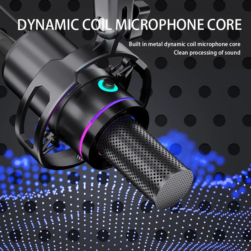 XLR/USB Dynamic Microphone for PC Gaming With One-Touch Mute Headphone Jack And Volume Control For Podcasting Streaming by FLIPSTYLEZLLC