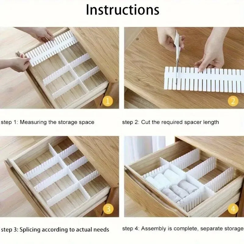 Drawer Divider Adjustable Household Storage Cabinet Combination Cosmetic Underwear Socks Sundries Drawer Organizer Tool by FLIPSTYLEZLLC