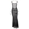 Spaghetti Strap Square Collar Sleeveless Maxi Dress Skinny by nowadaysfashion