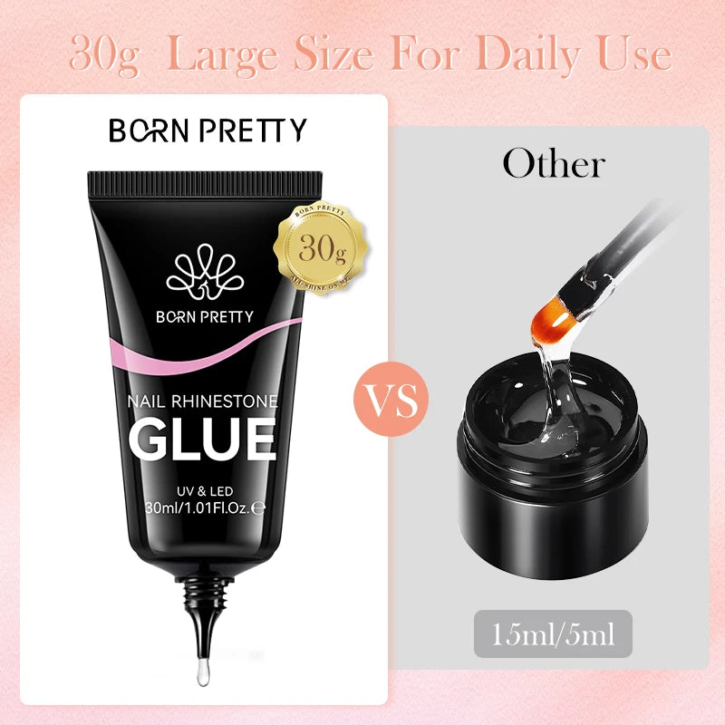 BORN PRETTY 30ml Rhinestones Glue Nail Gel Polish For Manicure Transparent Nail Art Sticky Gel Strong Jewelry Decorations by AliExpress