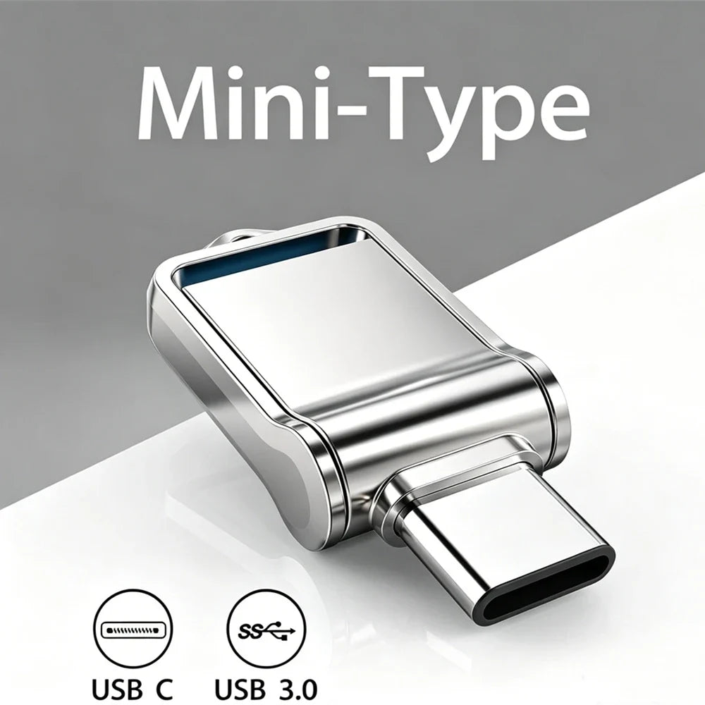 Mini 512GB OTG USB Flash Drive USB 3.0 Type C For iPhone iPad 32G 128GB 256GB Pendrive Samsung Android Laptop Memory Phone Stick by FLIPSTYLEZLLC