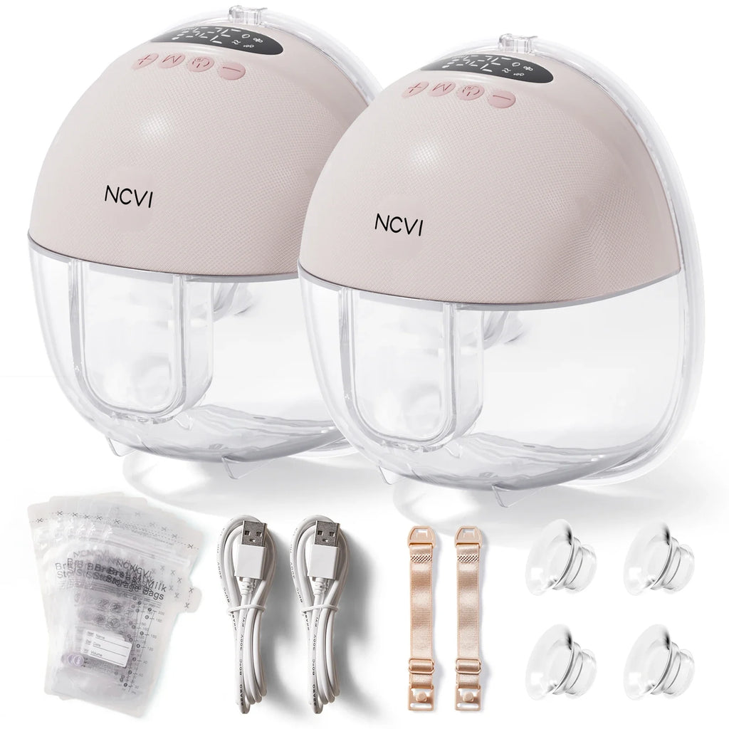 NCVI Electric Breast Pump,Hands-Free for Breastfeeding Pump, Ultra-Quiet Portable Wireless Pump, 3 Flange Sizes(19/21/24mm) by FLIPSTYLEZLLC