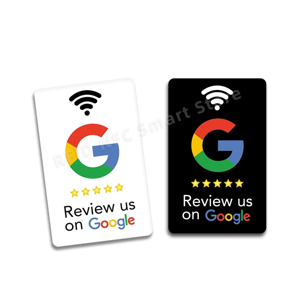 NFC Station table Tag 13.56Mhz programmable Compatible Google Review Card NFC Reviews display bending Card Acrylic Table Sticker by FLIPSTYLEZLLC