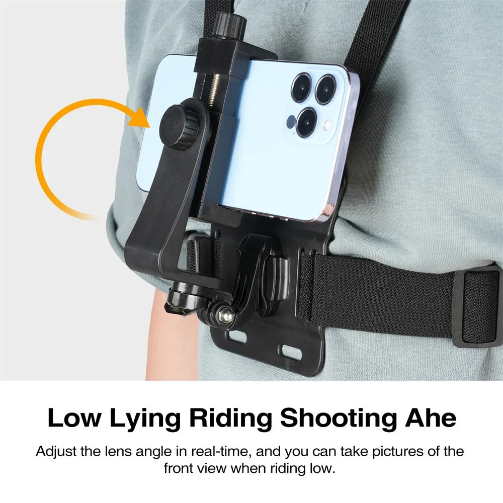 Camera Phone Chest Mount Laptop Harness Phone Holder Strap Clip POV Holder for iPhone 17 16 Android Gopro 12 Camera Smartphone Photography Kits by FLIPSTYLEZLLC