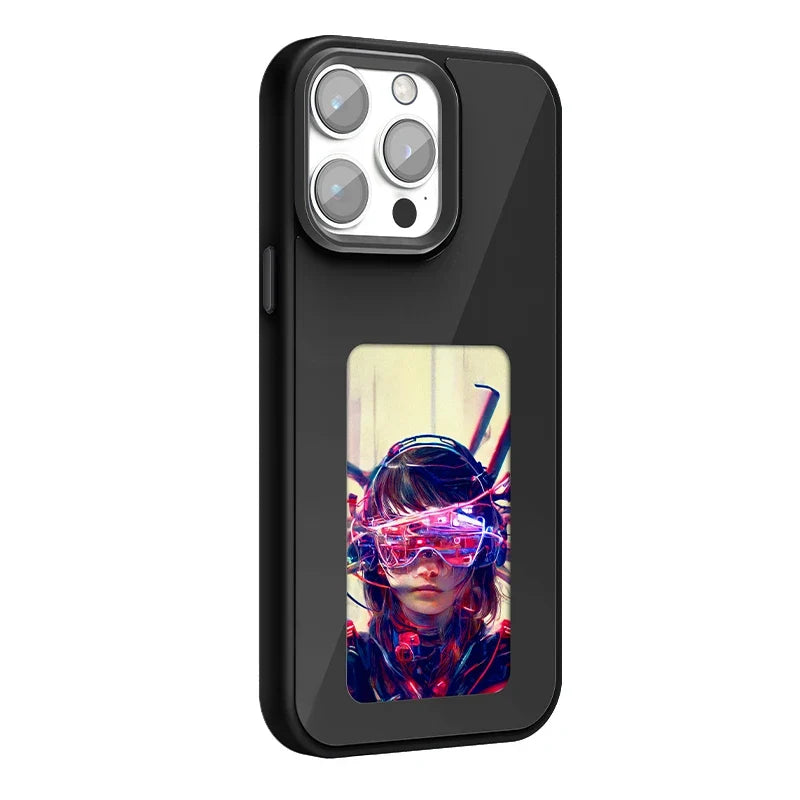NFC 16promax iphone case E-ink screen four colors Image Transmission For Iphone 15 14 13 Pro Max DIY Cases Battery Free by FLIPSTYLEZLLC