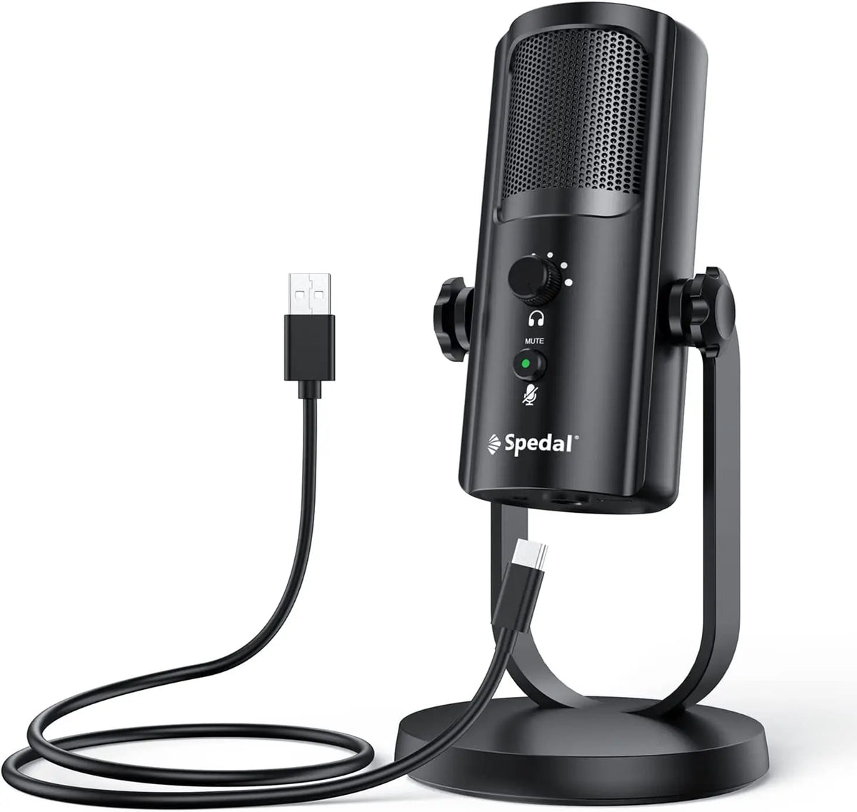 USB Microphone for PC Mac Gaming Recording Stream Podcast, Computer Condenser Mic with Phone Adapter Headphone Output by FLIPSTYLEZLLC