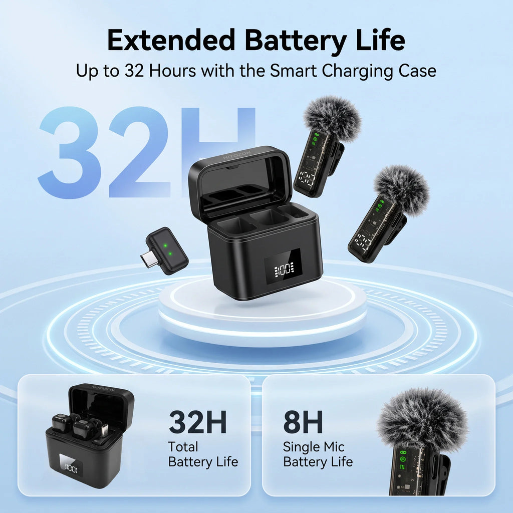 Wireless Lavalier Microphone, AI Noise‑Reduction Lapel Mic With Charging Case, Plug‑and‑Play for iPhone Android Vlog Live Stream by FLIPSTYLEZLLC
