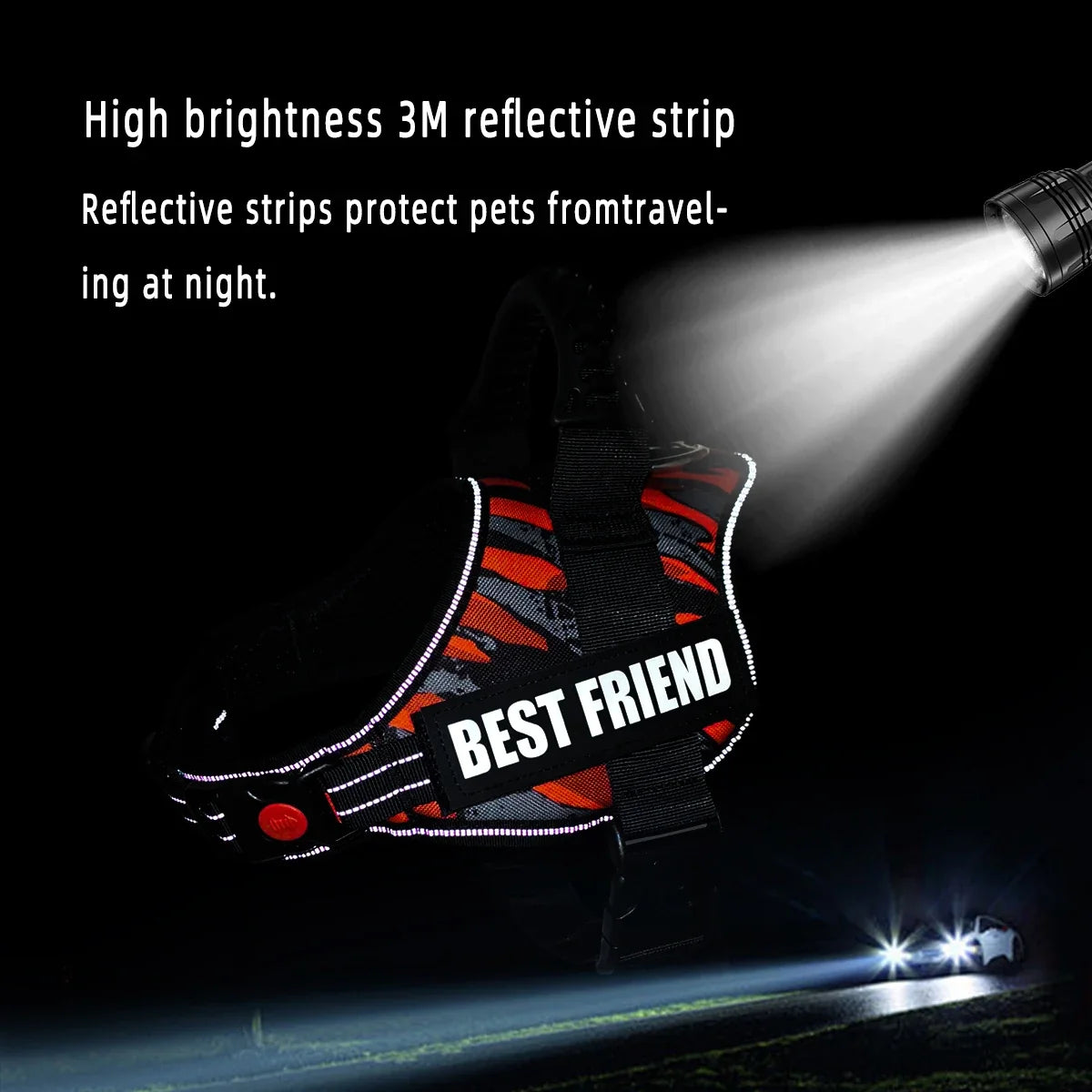 Accept Customise Patches Pet Dog Harness No Pull Reflective Saddle Adjustable Dog Walking For Small Medium And Large Dogs Vest by FLIPSTYLEZLLC