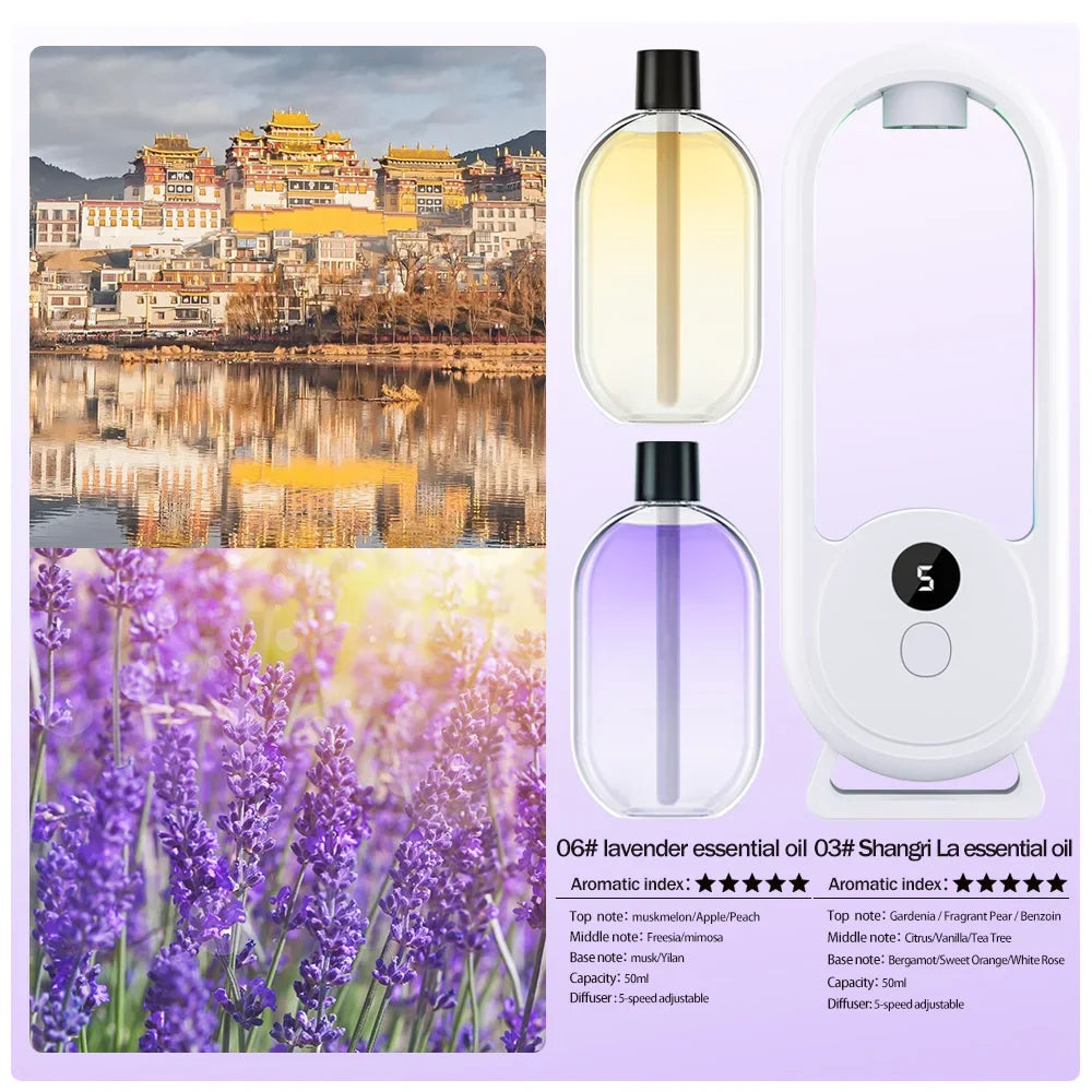 Rechargeable portable aroma diffuser Essential Oil Aromatherapy machine Timed air freshener to remove odors 5 modes timed spray by FLIPSTYLEZLLC