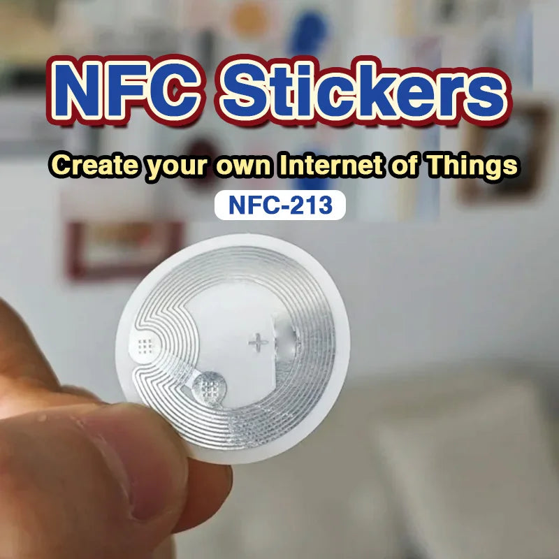 NFC chip sticker Ntag213 electronic tag iso shortcut command Touch sensor connect WIFI play music 213 tag sticker by FLIPSTYLEZLLC