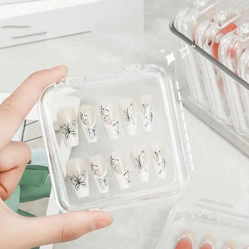 Hot！10/20PCS Press-On Nail Storage Acrylic Boxes Transparent Clear Nail Boxes Jewelry Storage Tool Accessories by FLIPSTYLEZLLC