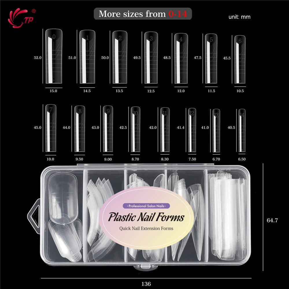 TP New 60pcs/75pcs Dual Nail Forms Quick Building Gel Mold Full Cover Acrylic False Nail Tips Top Forms Extension Manicure Tools by AliExpress