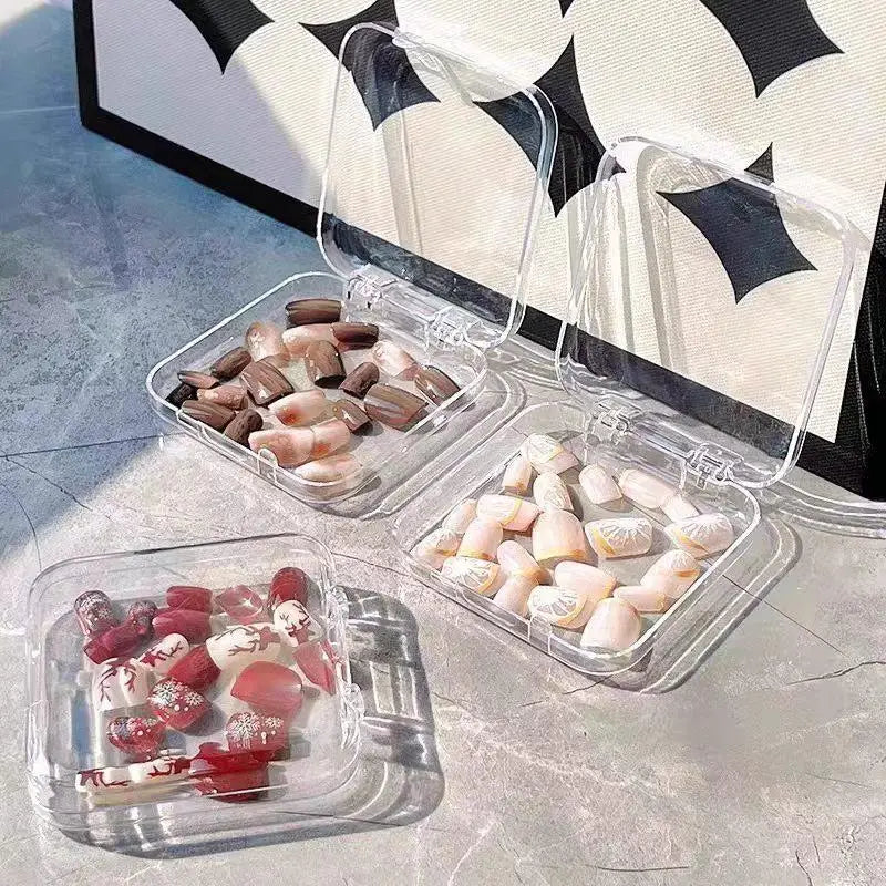 Hot！10/20PCS Press-On Nail Storage Acrylic Boxes Transparent Clear Nail Boxes Jewelry Storage Tool Accessories by FLIPSTYLEZLLC