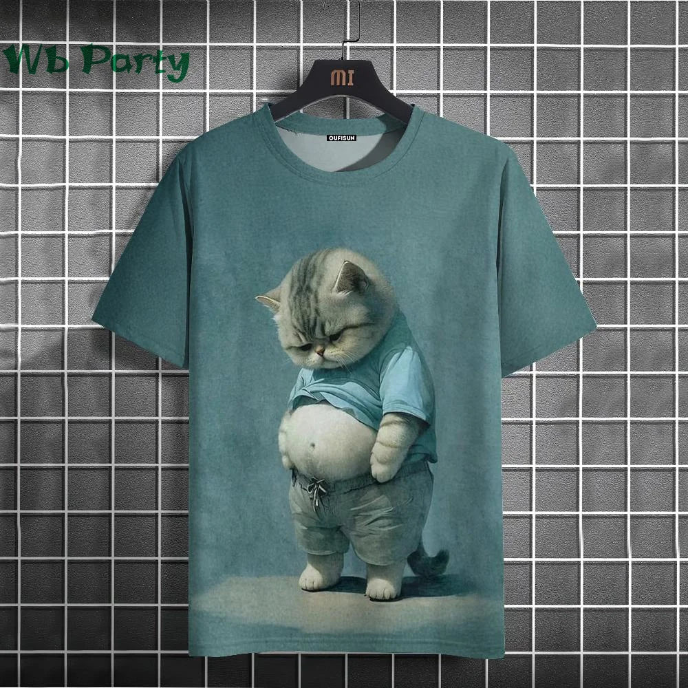 Cat Print shirts - Y2K Graphic T-Shirt by FitiqueFit