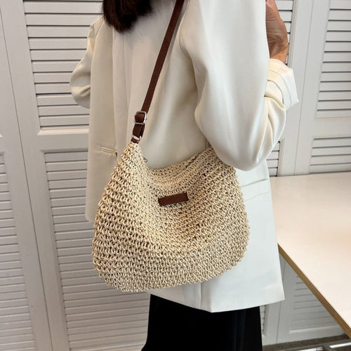 Casual Summer Shoulder Straw Bag by Yellow Pandora
