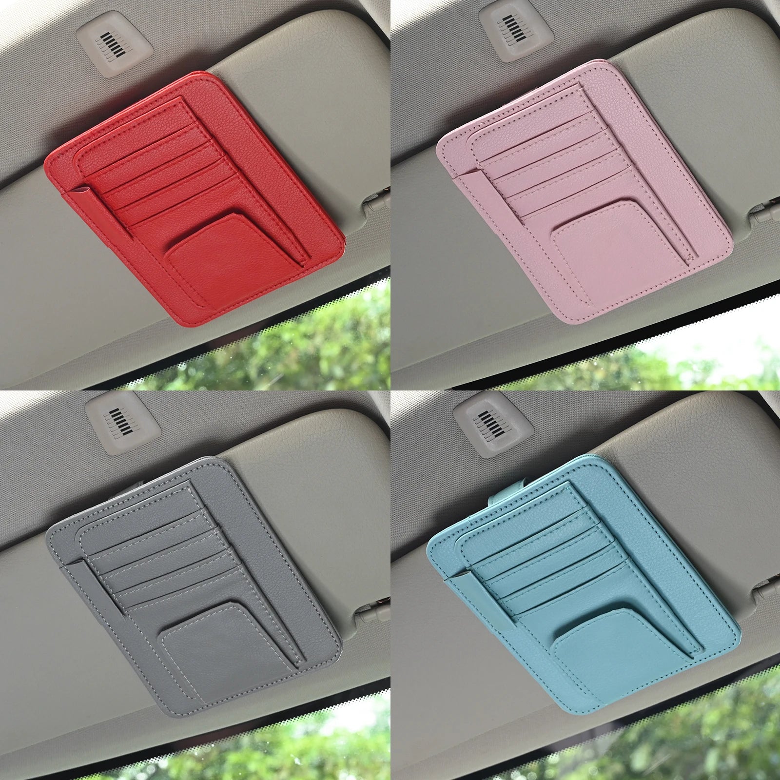 Car Visor Organizer Multi-Pocket Pouch Bag Card Glasses Storage Holder by AliExpress