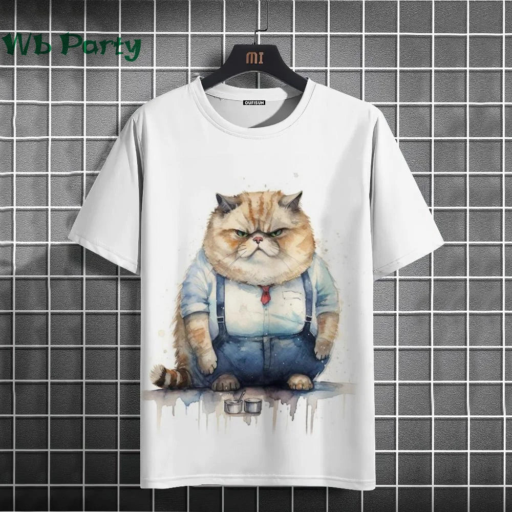 Cat Print shirts - Y2K Graphic T-Shirt by FitiqueFit