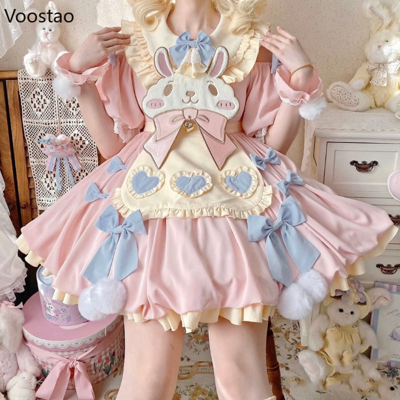 Sweet Lolita Bunny Party Dress by Kore Kawaii