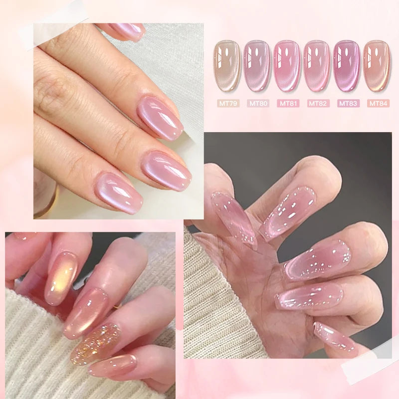 Pink Story Cat Magnetic Gel Nail Polish Nude Pink Gold Light Semi Permanent UV Gel Varnish Soak Off Nail Supplies Manicure DIY by AliExpress