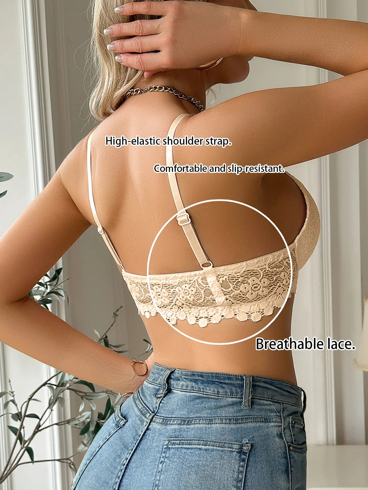 Modern Women's Lace Bra, Sexy Front-Clasp Push-Up Bra, Non-Padded, Breathable, Comfortable, Elegant, Sexy Lingerie Top by Ladyez