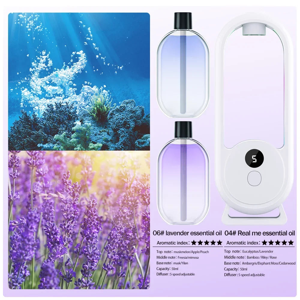 Rechargeable portable aroma diffuser Essential Oil Aromatherapy machine Timed air freshener to remove odors 5 modes timed spray by FLIPSTYLEZLLC